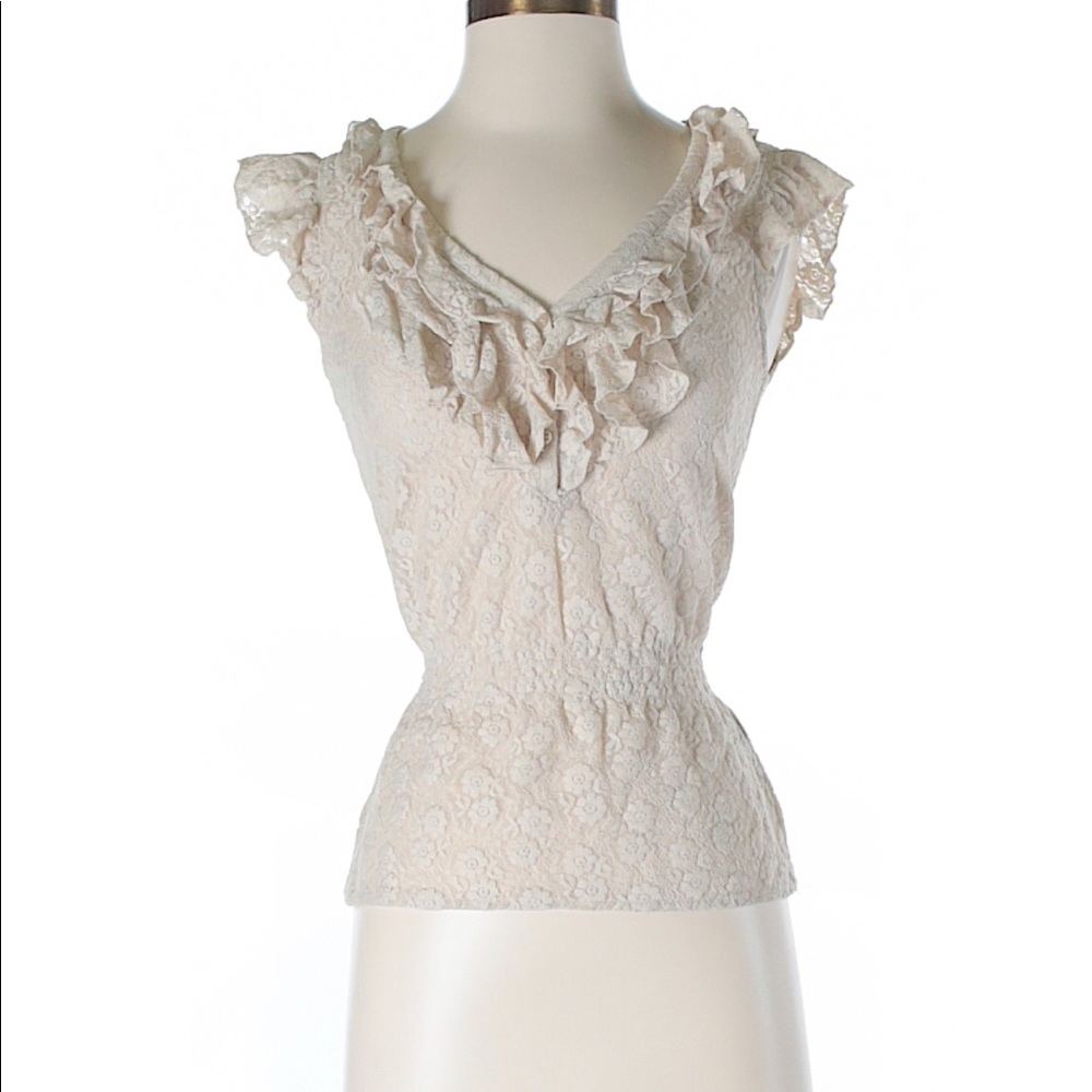 Divided by H&M Lace Ruffle Sleeveless Blouse